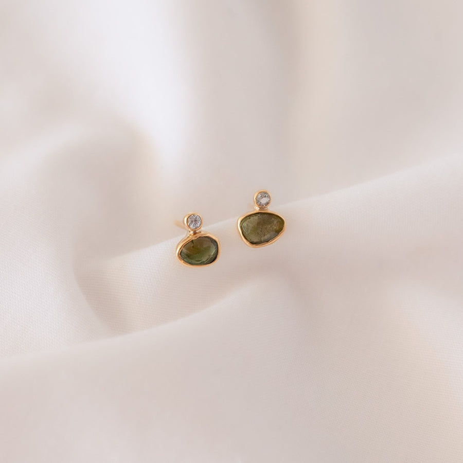 Aretes Apolline Turmalina verde gold