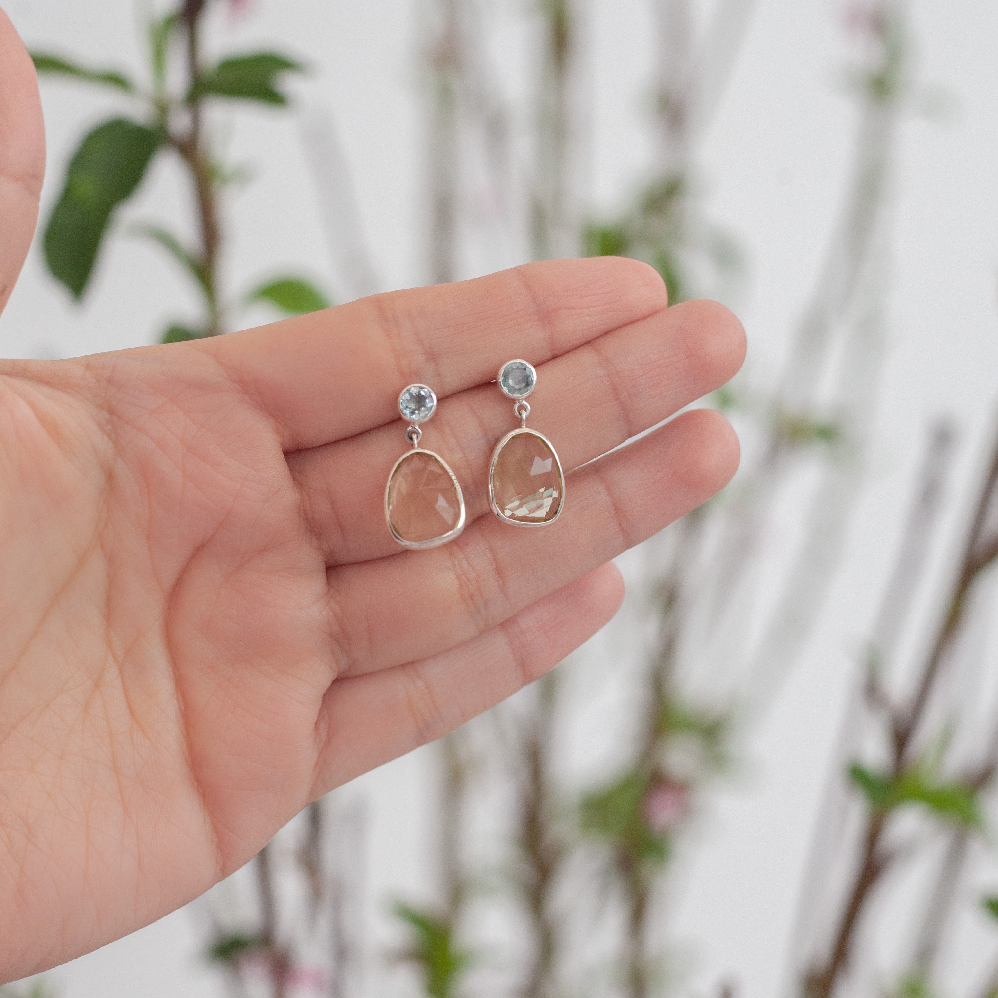 Aretes Ornella Cuarzo limón y Aguamarina silver-thumbmail-3