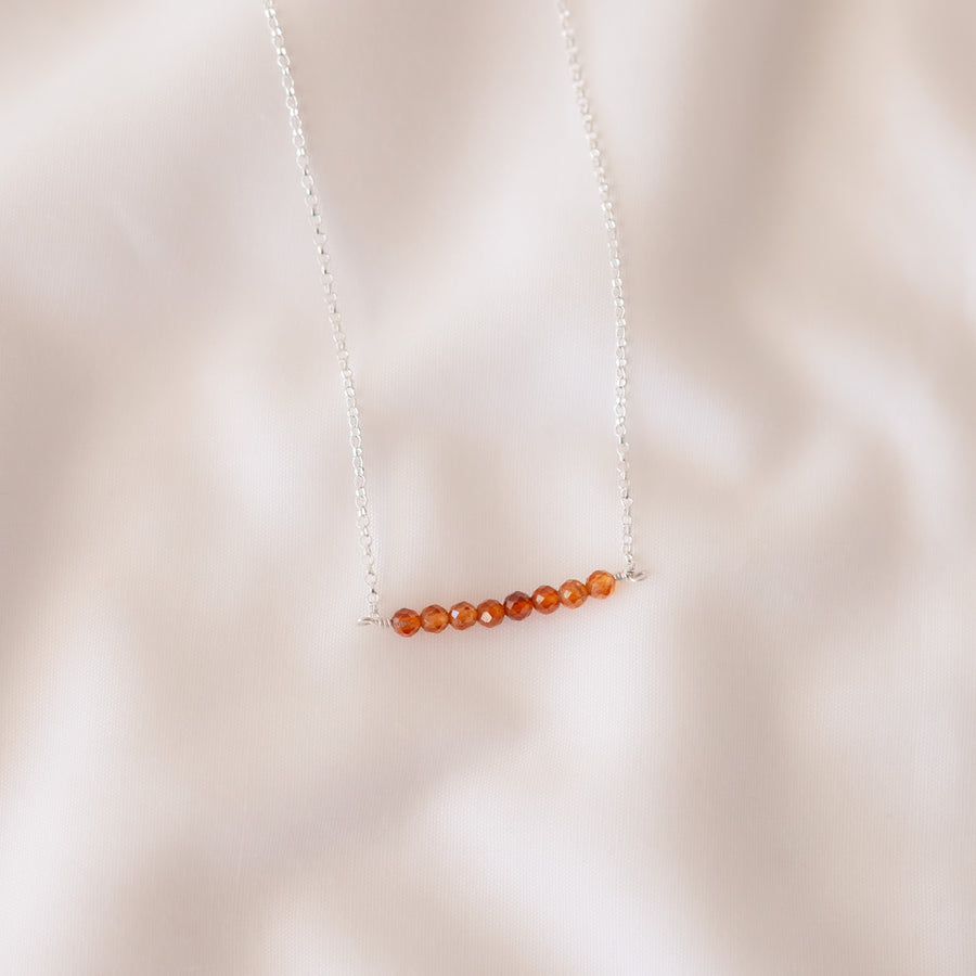 Collar Tania Granate rojo silver